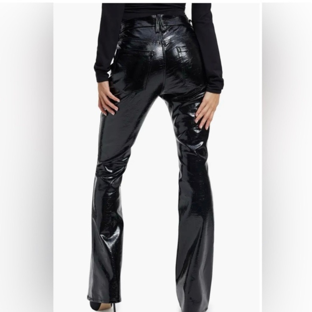Good American Classic Faux Leather Bootcut Pants Size 00 EUC